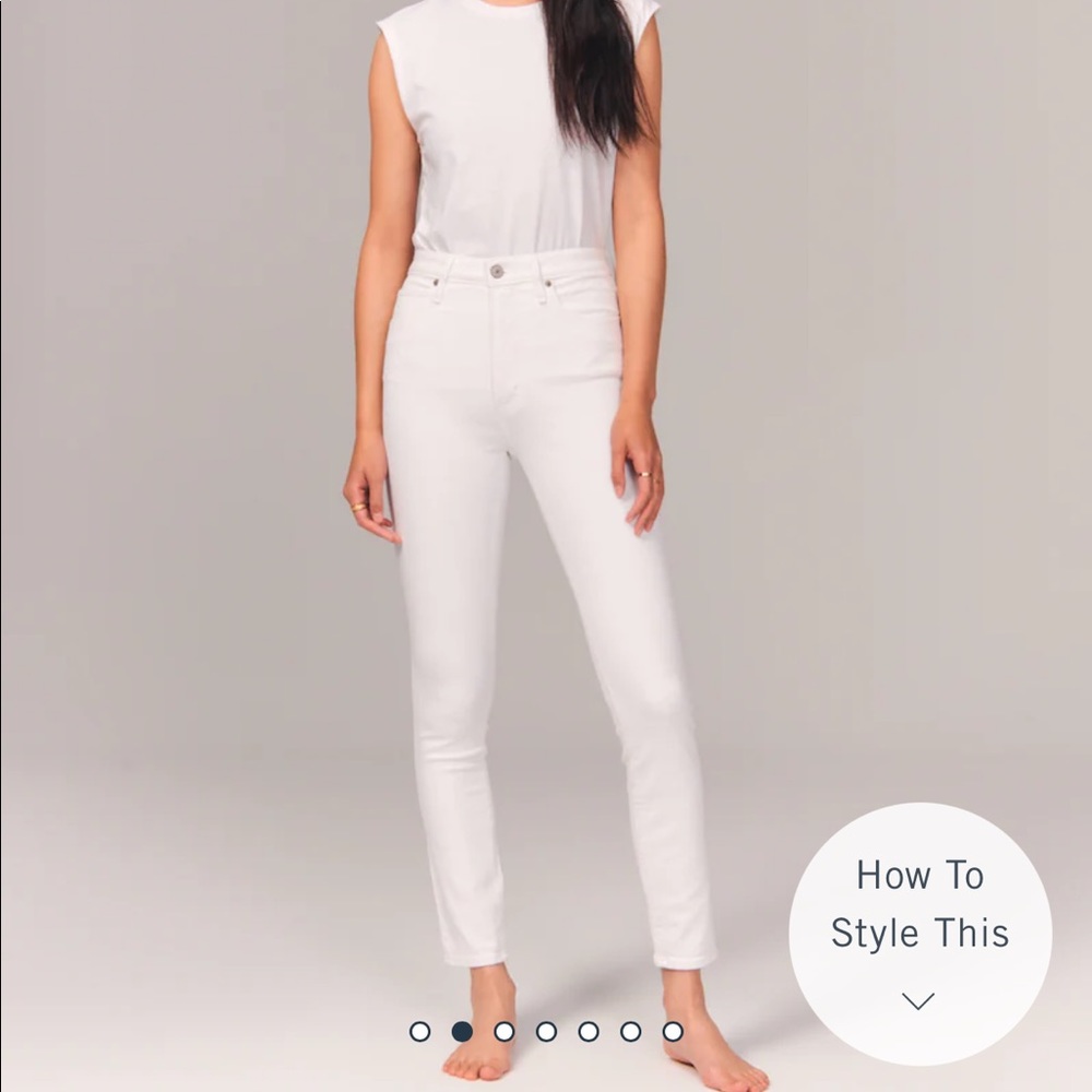 Abercrombie Simone High Rise Super Skinny Jeans in White